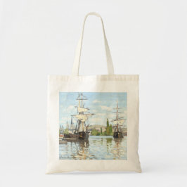 Claude Monet. Schepen die op de zegen in Rouen rij Tote Bag