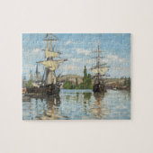 Claude Monet | Schepen die op de zegen in Rouen va Legpuzzel (Horizontaal)
