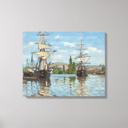 Claude Monet_Schepen op de Seine bij Rouen Canvas Afdruk (Voorkant)
