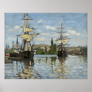 Claude Monet Schepen op de Seine Reis Kunst Poster