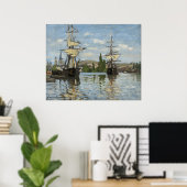 Claude Monet Schepen op de Seine Reis Kunst Poster (Thuiskantoor)