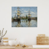 Claude Monet Schepen op de Seine Reis Kunst Poster (Keuken)