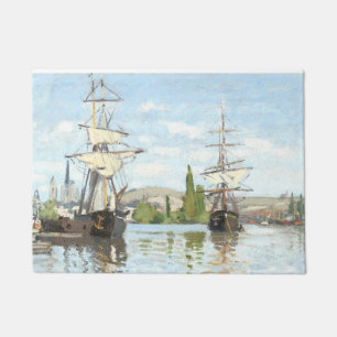 Claude Monet. Schepen varen op de Seine bij Rouen Deurmat