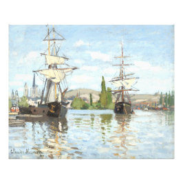 Claude Monet. Schepen varend op de Seine bij Rouen Foto Afdruk