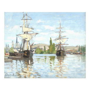 Claude Monet. Schepen varend op de Seine bij Rouen Foto Afdruk