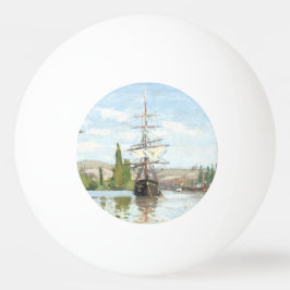 Claude Monet. Schepen varend op de Seine bij Rouen Pingpongbal