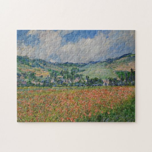 Claude Monet Schilderen, Poppy Field bij Giverny Legpuzzel (Horizontaal)