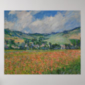 Claude Monet Schilderen, Poppy Field bij Giverny Poster (Voorkant)