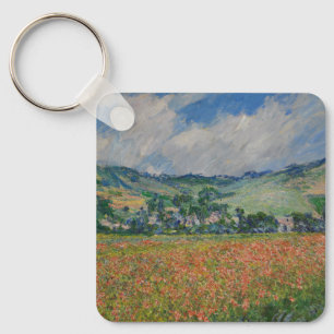 Claude Monet Schilderen, Poppy Field bij Giverny Sleutelhanger