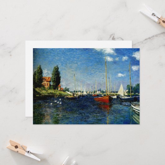 Claude Monet schilderij, Argenteuil Kaart (Voorkant / Achterkant in situ)