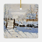 Claude Monet schilderij, The Magpie Keramisch Ornament (Achterkant)