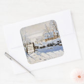 Claude Monet schilderij, The Magpie, Vierkante Sticker (Envelop)