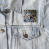 Claude Monet | Seine te Rouen, 1872 Vierkante Button 5,1 Cm (In situ)