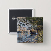 Claude Monet | Seine te Rouen, 1872 Vierkante Button 5,1 Cm (Voorkant /achterkant)