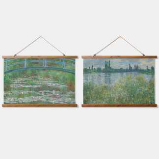 Claude Monet set van 2 Bridge River Old French Art Hangend Wandkleed