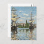 Claude Monet Ships Riding op de Seine in Rouen Briefkaart (Voorkant / Achterkant)