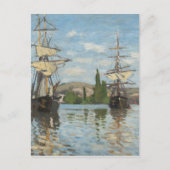 Claude Monet Ships Riding op de Seine in Rouen Briefkaart (Voorkant)