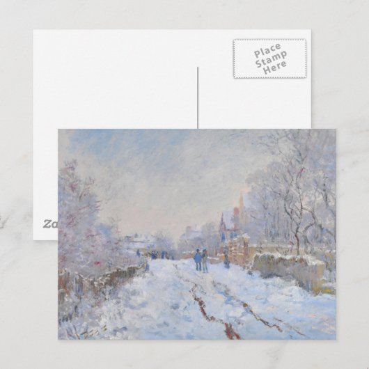 Claude Monet // Sneeuw in Argenteuil Briefkaart (Voorkant / Achterkant)