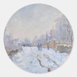 Claude Monet // Sneeuw in Argenteuil Ronde Sticker