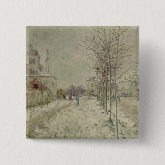 Claude Monet | Sneeuweffect Vierkante Button 5,1 Cm (Voorkant)