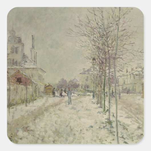 Claude Monet | Sneeuweffect Vierkante Sticker (Voorkant)