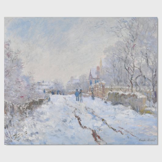 Claude Monet - Sneeuwlandschap bij Argenteuil Cadeaupapier (Vlak)