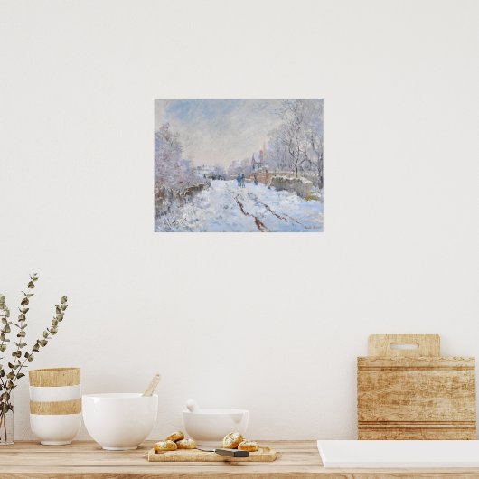 Claude Monet - Sneeuwlandschap bij Argenteuil Poster (Keuken)