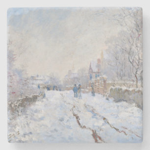 Claude Monet - Sneeuwlandschap bij Argenteuil Stenen Onderzetter