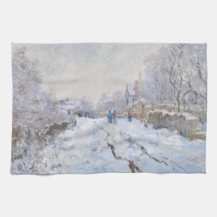 Claude Monet - Sneeuwlandschap bij Argenteuil Theedoek