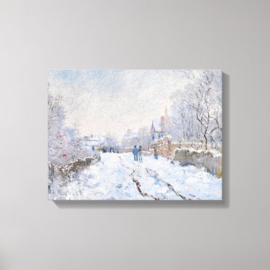 Claude Monet - Sneeuwtafereel bij Argenteuil Canvas Afdruk (Voorkant)