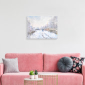 Claude Monet - Sneeuwtafereel bij Argenteuil Canvas Afdruk (Insitu (Woonkamer))
