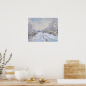 Claude Monet - Sneeuwtafereel bij Argenteuil Poster (Keuken)