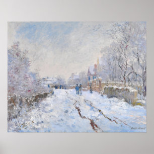Claude Monet - Sneeuwtafereel bij Argenteuil Poster
