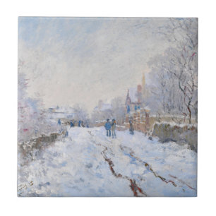 Claude Monet - Sneeuwtafereel bij Argenteuil Tegeltje