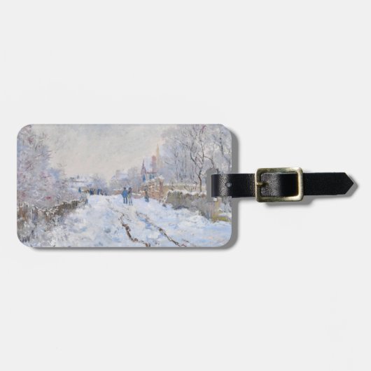 Claude Monet - Snow Scene bij Argenteuil Hanging Bagagelabel (Voorkant horizontaal)