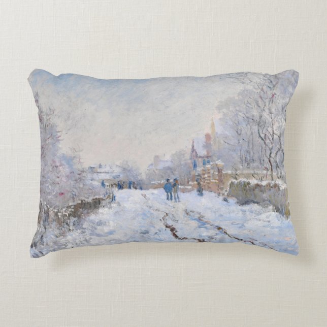 Claude Monet - Snow Scene in Argenteuil Accent Kussen (Voorkant)