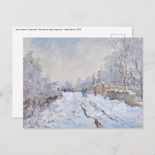 Claude Monet - Snow Scene in Argenteuil Briefkaart (Voorkant / Achterkant)