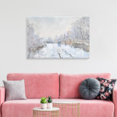 Claude Monet - Snow Scene in Argenteuil Canvas Afdruk (Insitu (Woonkamer))