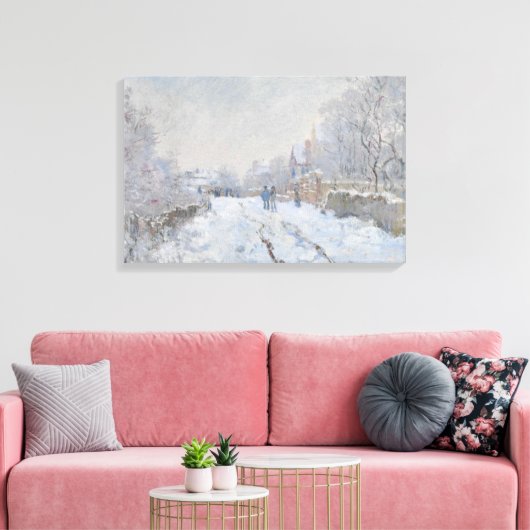Claude Monet - Snow Scene in Argenteuil Canvas Afdruk (Insitu (Woonkamer))
