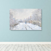 Claude Monet - Snow Scene in Argenteuil Canvas Afdruk (Insitu (Houten vloer))