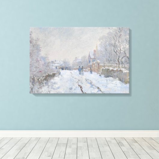 Claude Monet - Snow Scene in Argenteuil Canvas Afdruk (Insitu (Houten vloer))