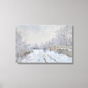 Claude Monet - Snow Scene in Argenteuil Canvas Afdruk