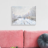 Claude Monet - Snow Scene in Argenteuil Canvas Afdruk (Insitu (Woonkamer))
