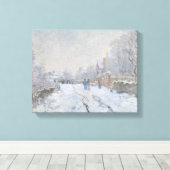Claude Monet - Snow Scene in Argenteuil Canvas Afdruk (Insitu (Houten vloer))