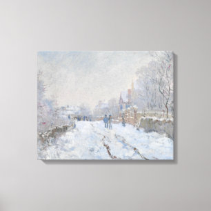 Claude Monet - Snow Scene in Argenteuil Canvas Afdruk