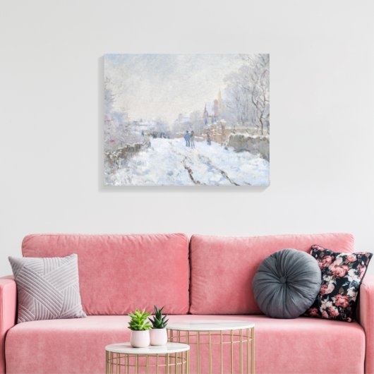 Claude Monet - Snow Scene in Argenteuil Canvas Afdruk (Insitu (Woonkamer))