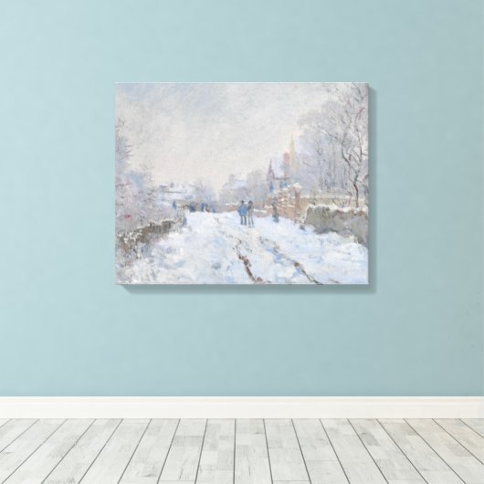 Claude Monet - Snow Scene in Argenteuil Canvas Afdruk (Insitu (Houten vloer))