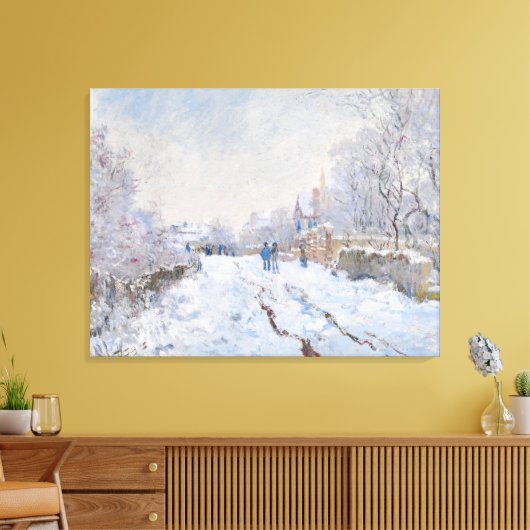 Claude Monet - Snow Scene in Argenteuil Canvas Afdruk (Insitu (Woonkamer))