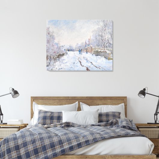 Claude Monet - Snow Scene in Argenteuil Canvas Afdruk (Insitu (Slaapkamer))