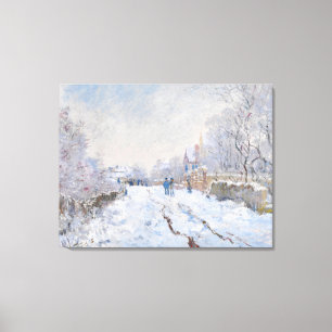 Claude Monet - Snow Scene in Argenteuil Canvas Afdruk